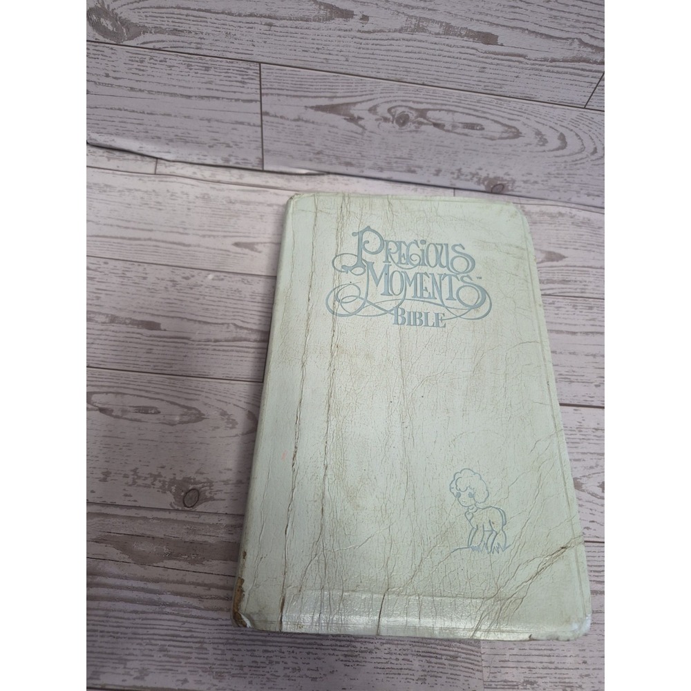 Precious Moments Bible 1985 White Lamb Cover Illustrated Christian Gift Bible